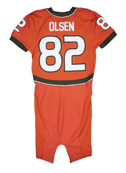 2006 Greg Olsen Game Used Miami Hurricanes Alternate Jersey Photo Matched To 10/7/2006